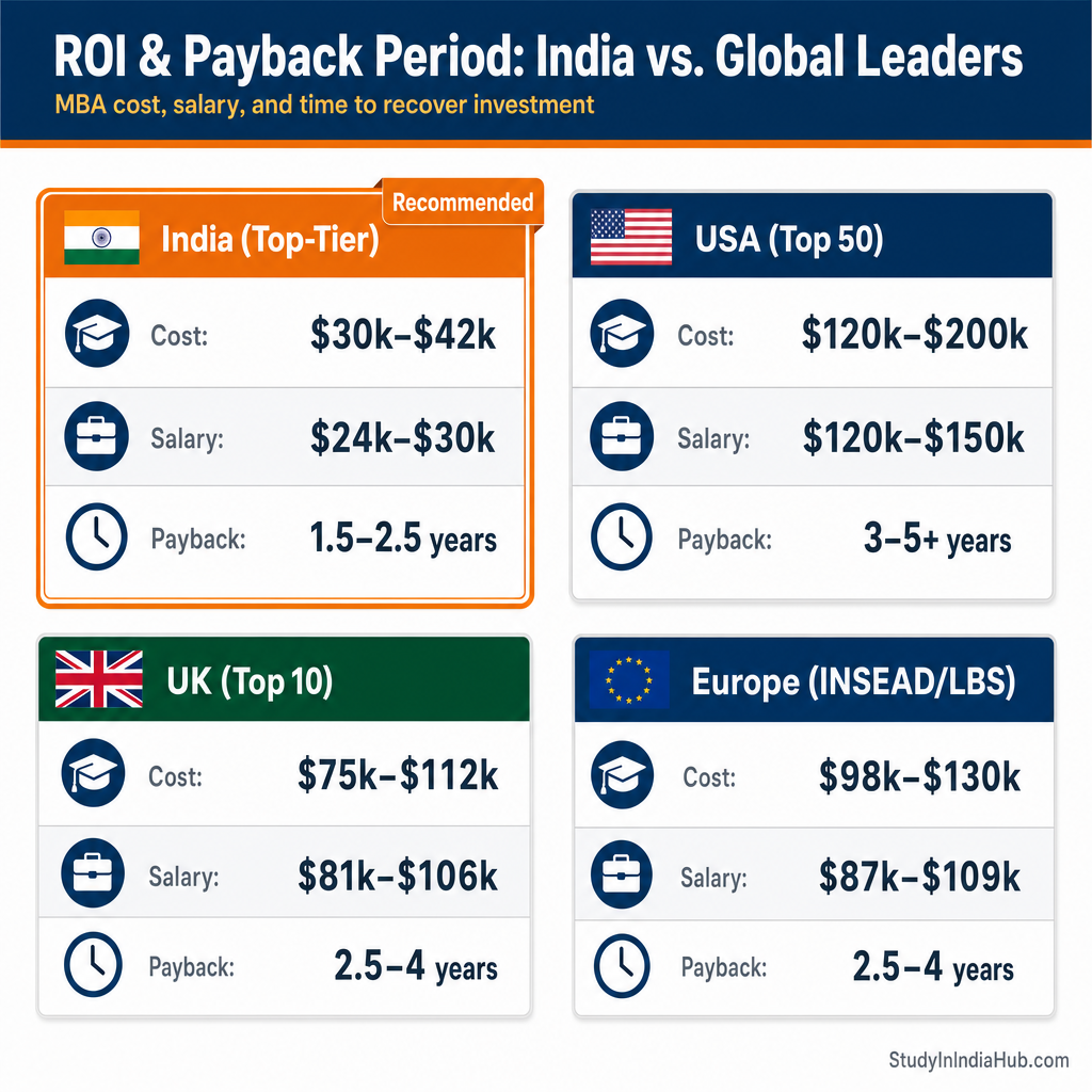 StudyInIndiaHub.com — ROI & Payback Period: India vs. Global Leaders