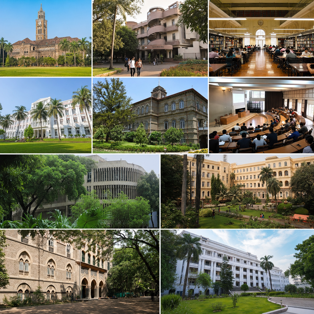 Collage of top 10 Mumbai university campuses — 1000x500px